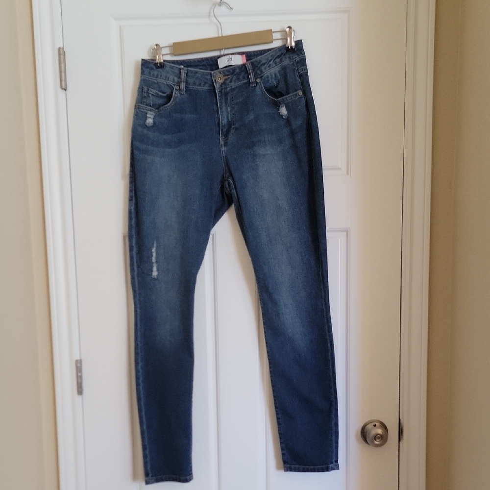 CAbi Women's Blue Curvy Skinny Jeans